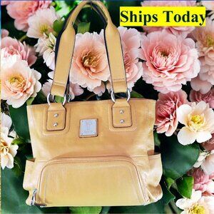 Tignanello Yellow Leather Purse Bag & Wallet 12094